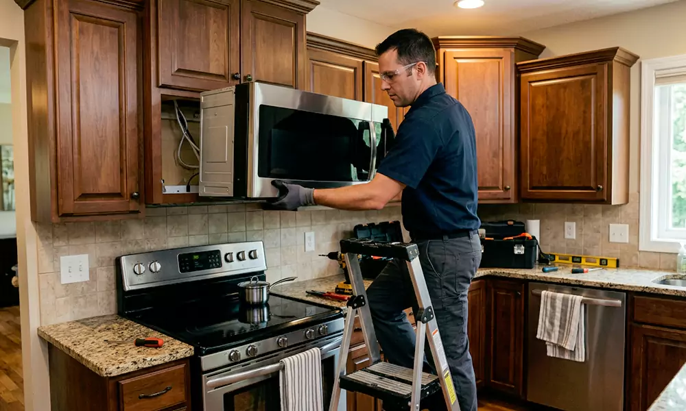 Microwave Installation in Chelmsford, MA
